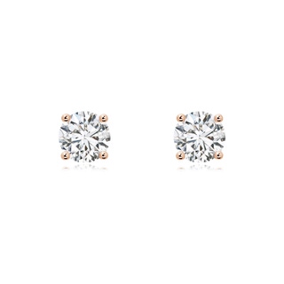 6.4mm HSI2 Basket-Set Solitaire Diamond Stud Earrings in 9K Rose Gold