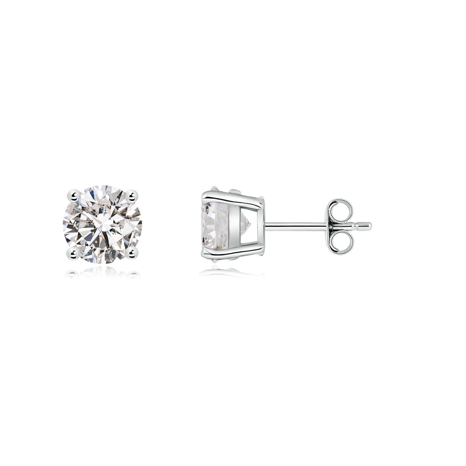 6.4mm IJI1I2 Basket-Set Solitaire Diamond Stud Earrings in P950 Platinum side 199