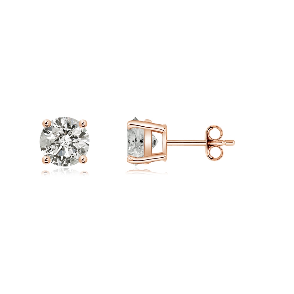 6.4mm KI3 Basket-Set Solitaire Diamond Stud Earrings in Rose Gold side 199