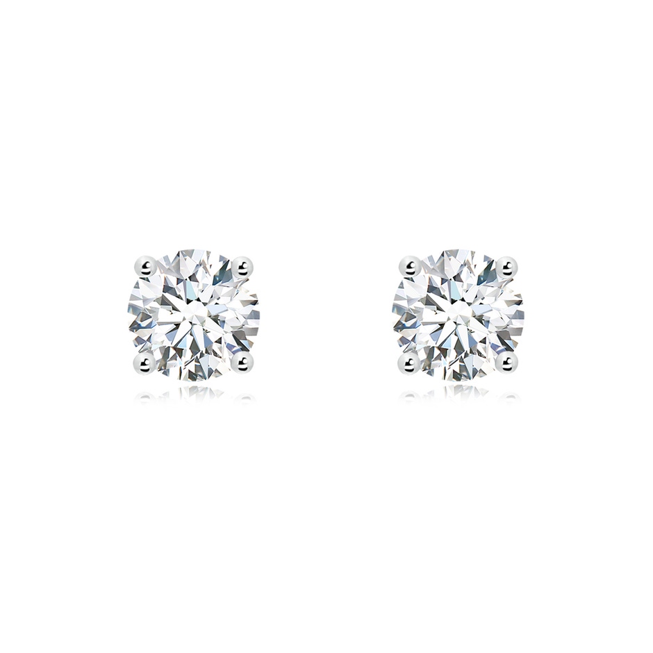 7.4mm GVS2 Basket-Set Solitaire Diamond Stud Earrings in P950 Platinum 