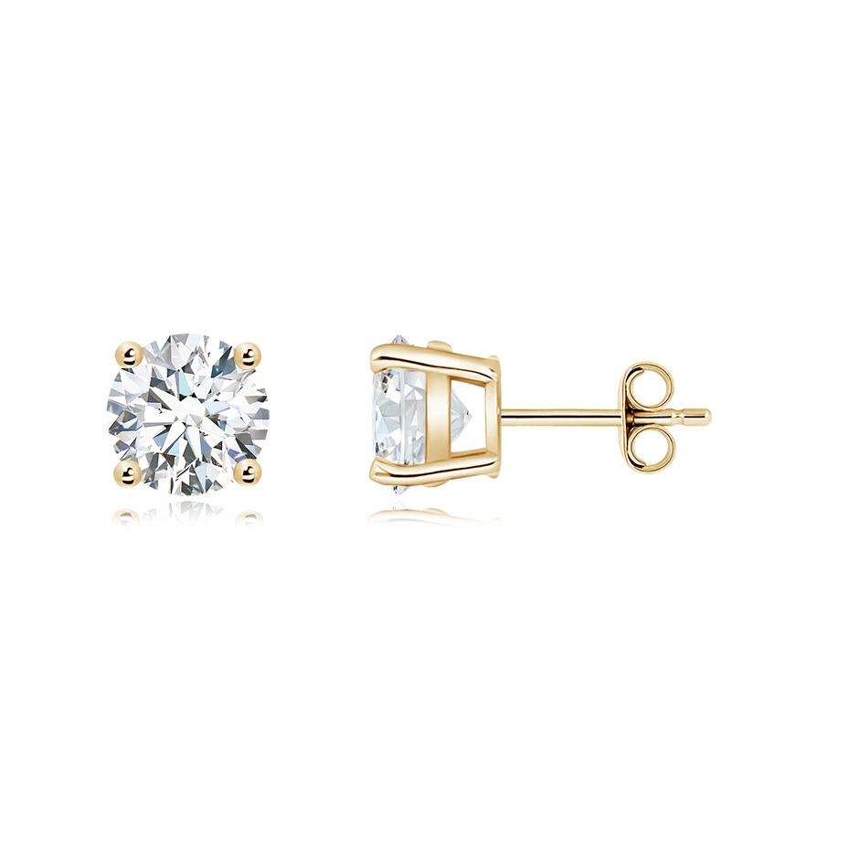 7.4mm GVS2 Basket-Set Solitaire Diamond Stud Earrings in Yellow Gold side 199