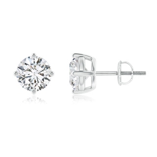 7.4mm HSI2 Basket-Set Solitaire Diamond Stud Earrings in P950 Platinum