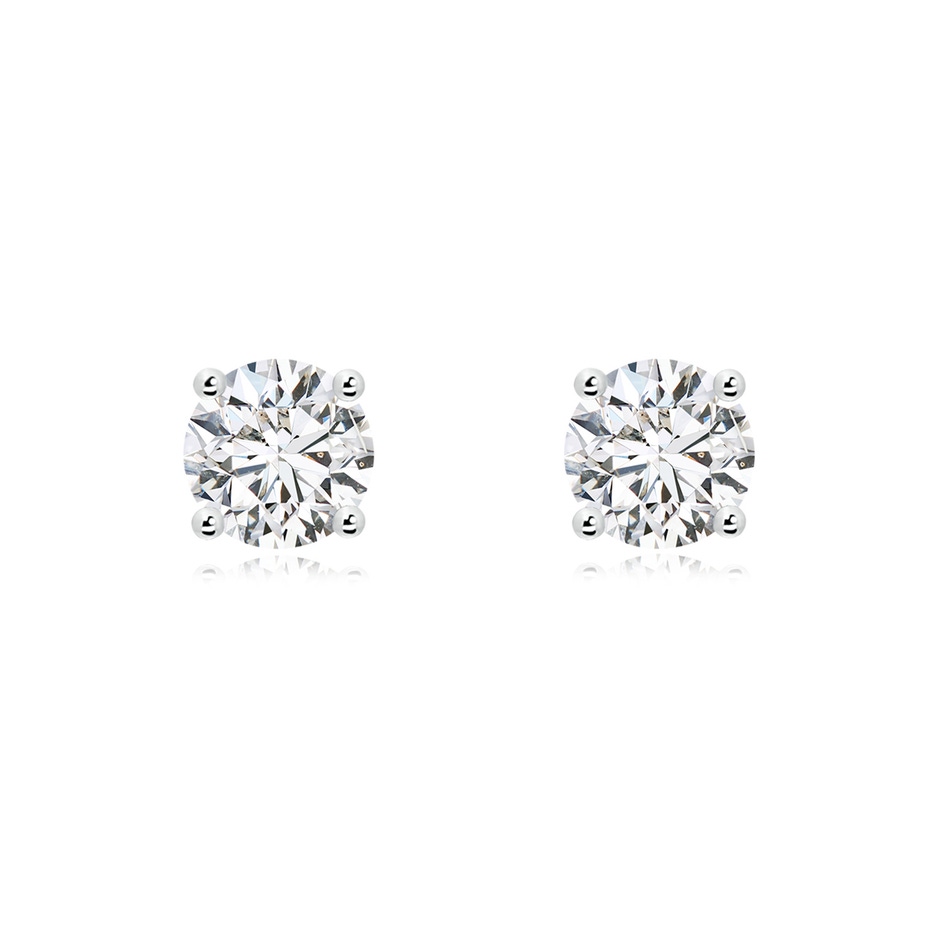 7.4mm HSI2 Basket-Set Solitaire Diamond Stud Earrings in P950 Platinum 