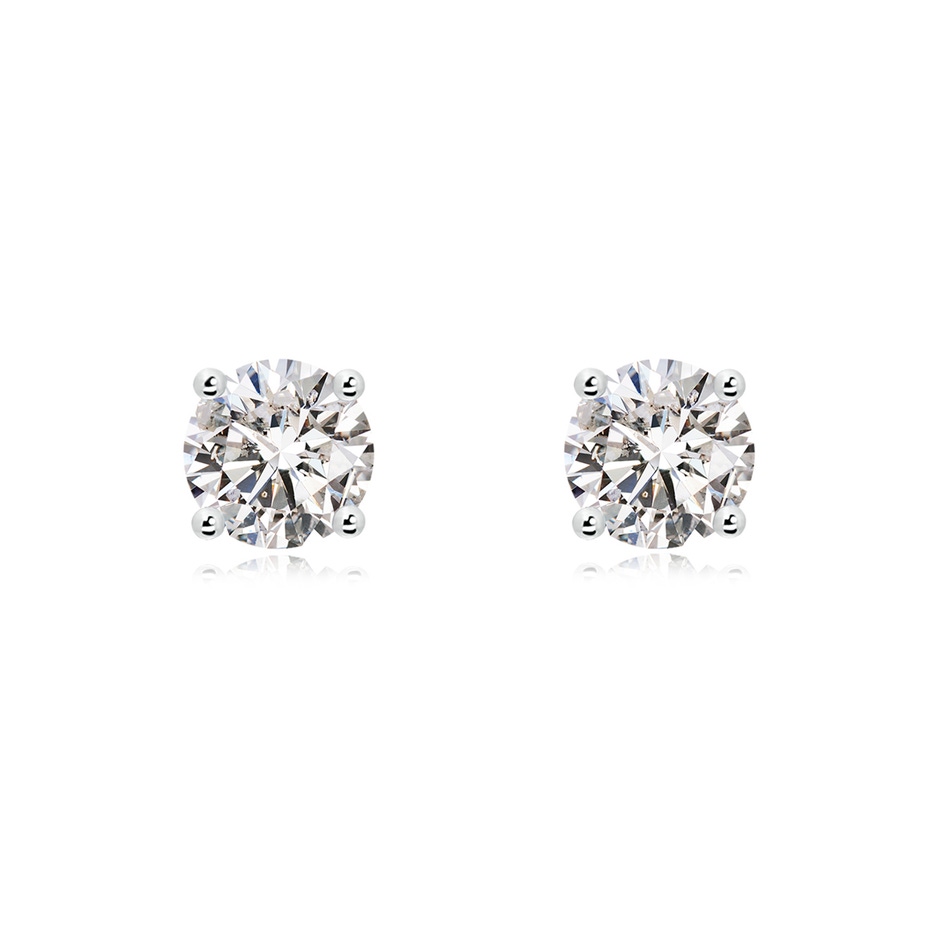 7.4mm IJI1I2 Basket-Set Solitaire Diamond Stud Earrings in P950 Platinum 
