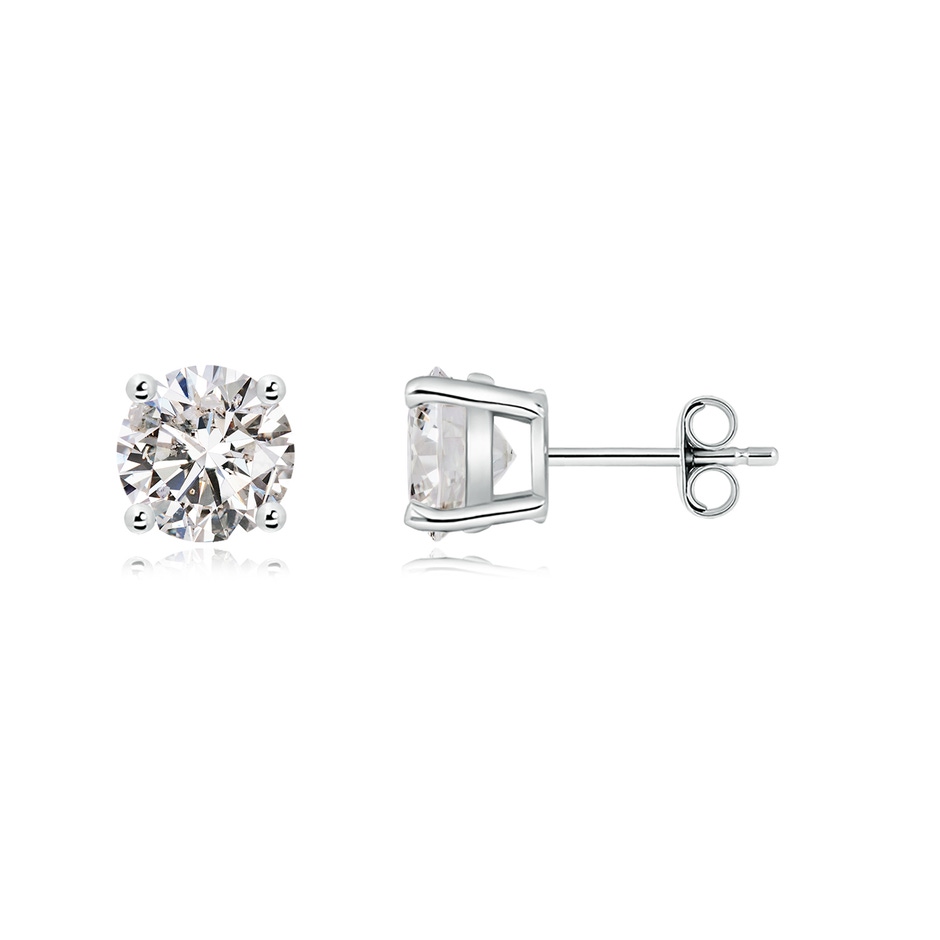 7.4mm IJI1I2 Basket-Set Solitaire Diamond Stud Earrings in P950 Platinum side 199