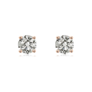 7.4mm KI3 Basket-Set Solitaire Diamond Stud Earrings in 9K Rose Gold