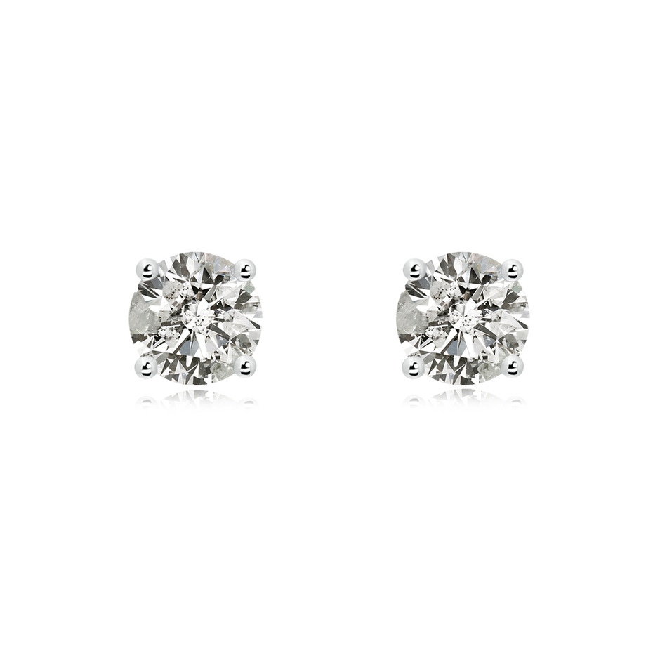 7.4mm KI3 Basket-Set Solitaire Diamond Stud Earrings in P950 Platinum 