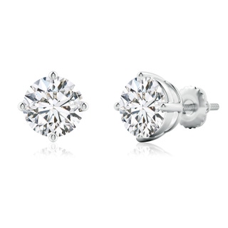 8.9mm HSI2 Basket-Set Solitaire Diamond Stud Earrings in P950 Platinum