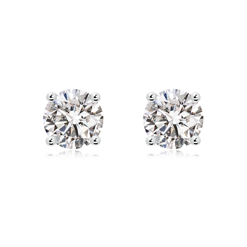8.9mm IJI1I2 Basket-Set Solitaire Diamond Stud Earrings in White Gold 