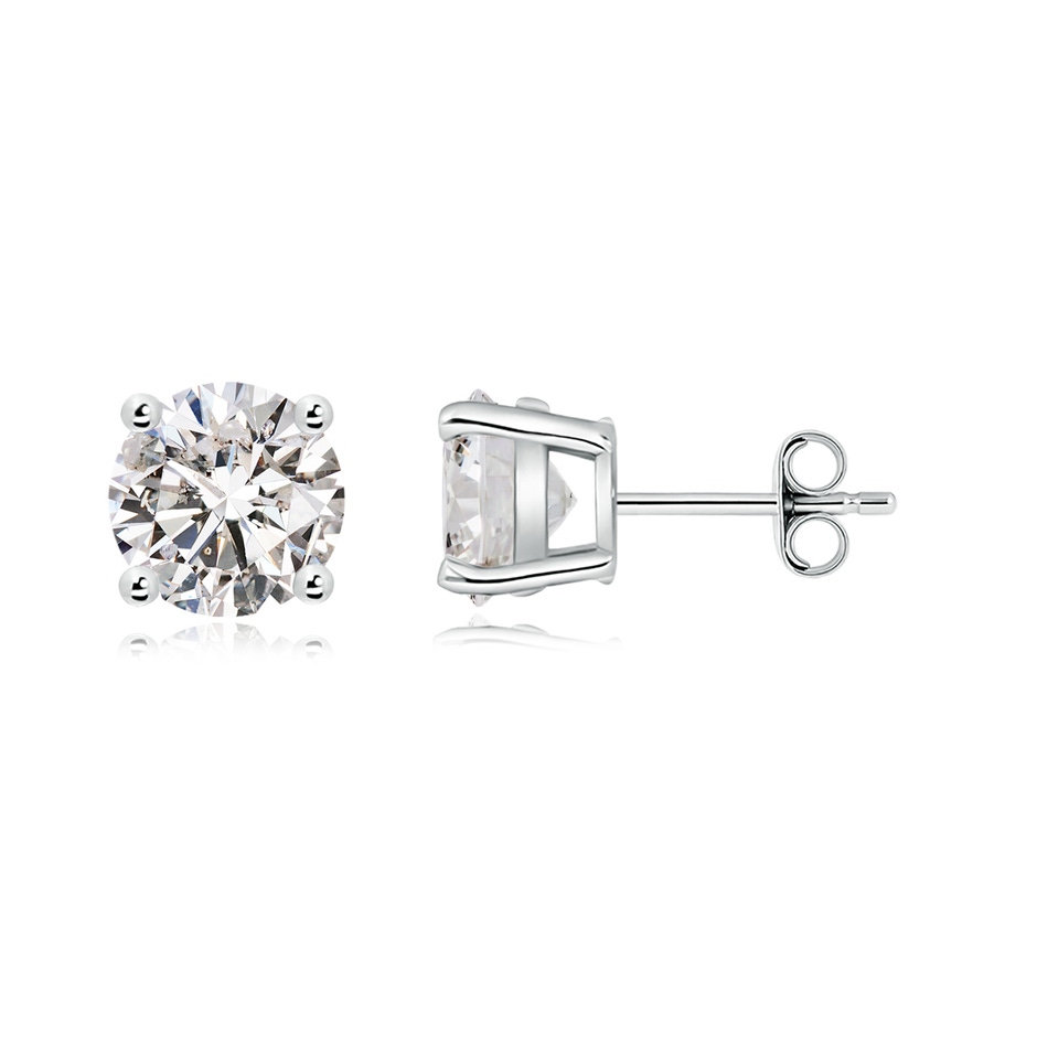 8.9mm IJI1I2 Basket-Set Solitaire Diamond Stud Earrings in White Gold side 199