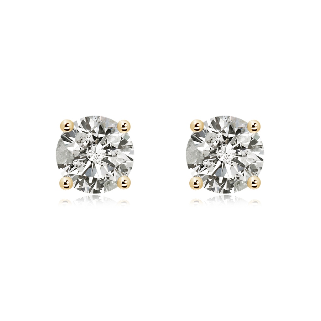 8.9mm KI3 Basket-Set Solitaire Diamond Stud Earrings in Yellow Gold