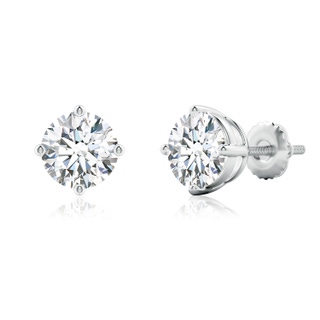 8mm GVS2 Basket-Set Solitaire Diamond Stud Earrings in P950 Platinum