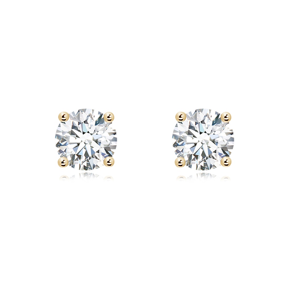 8mm GVS2 Basket-Set Solitaire Diamond Stud Earrings in Yellow Gold 