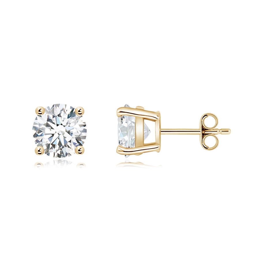 8mm GVS2 Basket-Set Solitaire Diamond Stud Earrings in Yellow Gold side 199