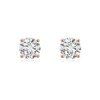 8mm HSI2 Basket-Set Solitaire Diamond Stud Earrings in 18K Rose Gold