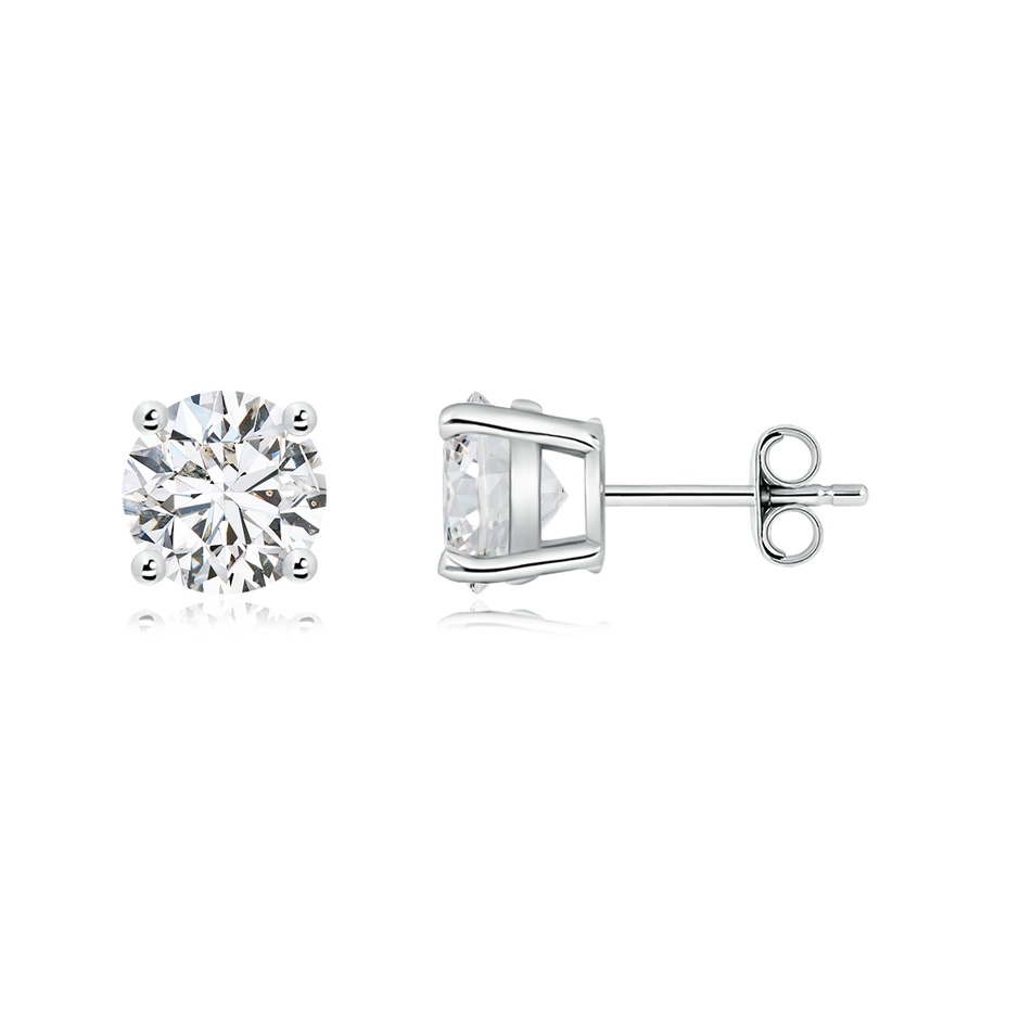 8mm HSI2 Basket-Set Solitaire Diamond Stud Earrings in P950 Platinum side 199