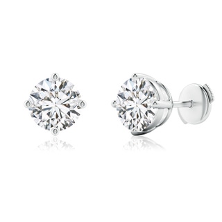 8mm HSI2 Basket-Set Solitaire Diamond Stud Earrings in White Gold