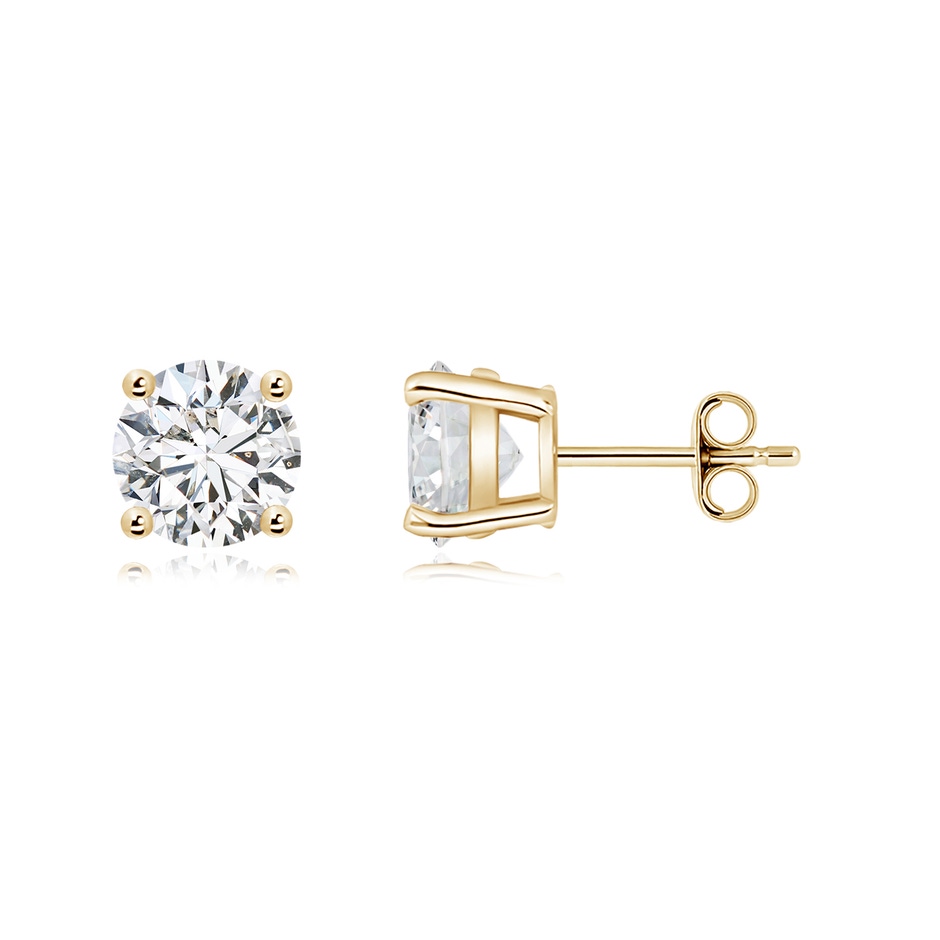 8mm HSI2 Basket-Set Solitaire Diamond Stud Earrings in Yellow Gold side 199