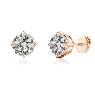 8mm KI3 Basket-Set Solitaire Diamond Stud Earrings in Rose Gold