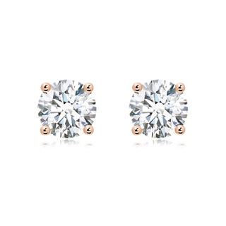 9.4mm GVS2 Basket-Set Solitaire Diamond Stud Earrings in Rose Gold