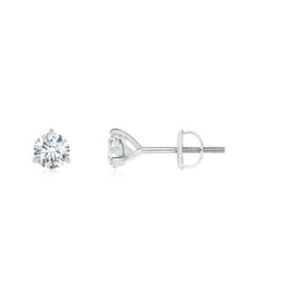 3.2mm GVS2 Prong-Set Round Diamond Martini Stud Earrings in P950 Platinum