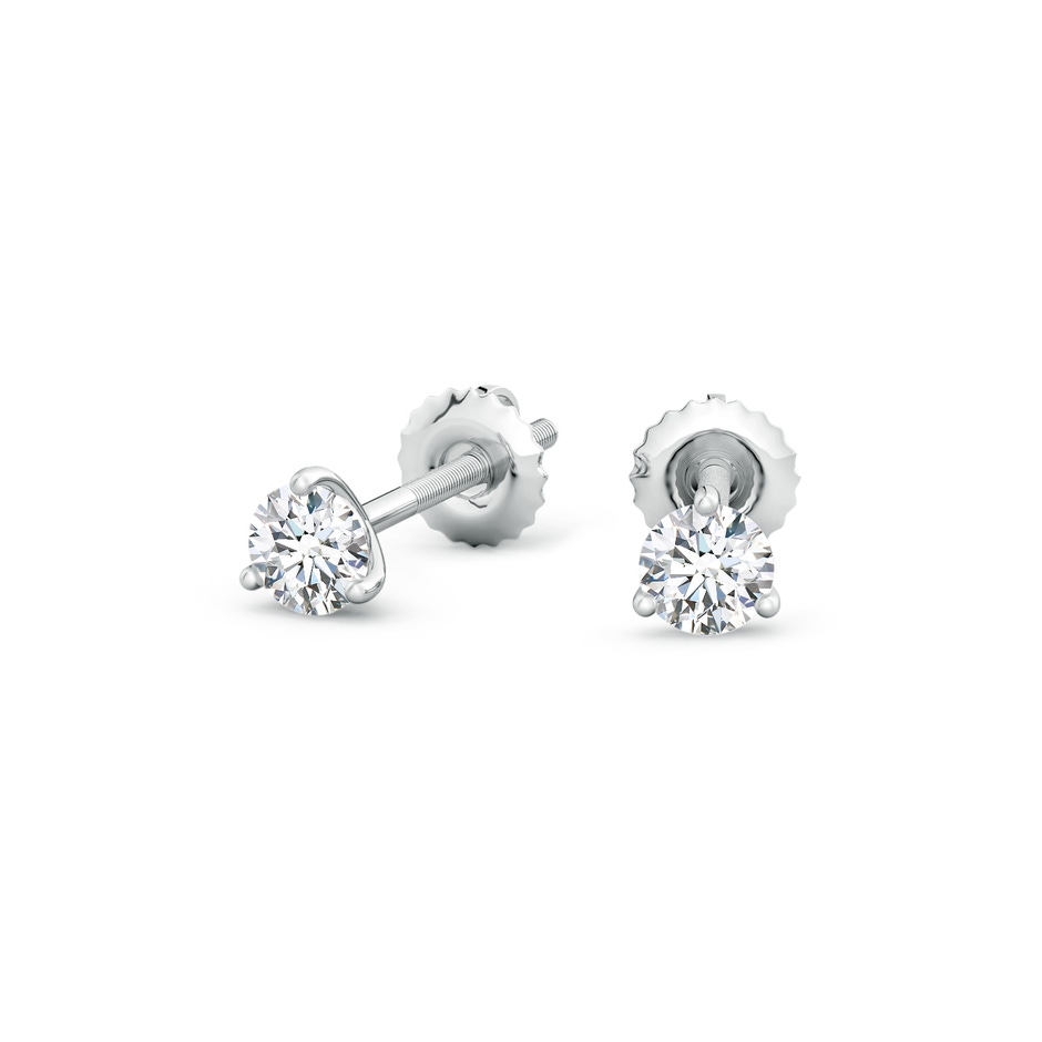 3.2mm GVS2 Prong-Set Round Diamond Martini Stud Earrings in P950 Platinum side 199