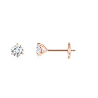 3.2mm GVS2 Prong-Set Round Diamond Martini Stud Earrings in Rose Gold