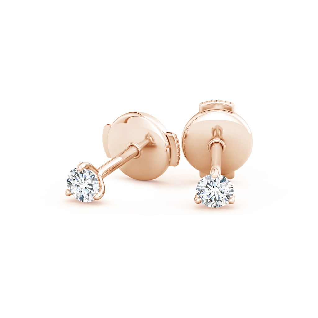 3.2mm GVS2 Prong-Set Round Diamond Martini Stud Earrings in Rose Gold - side 199