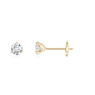 3.2mm GVS2 Prong-Set Round Diamond Martini Stud Earrings in Yellow Gold