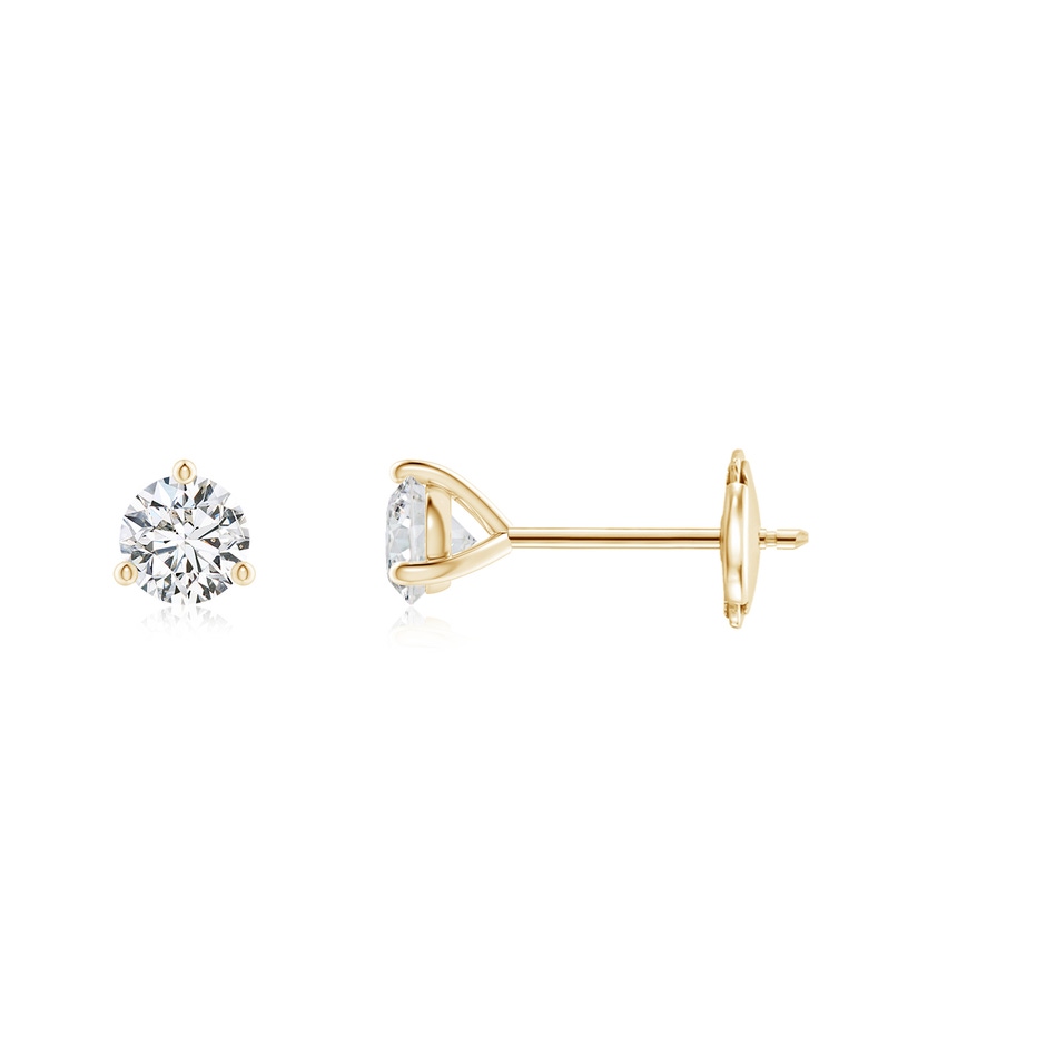 3.2mm HSI2 Prong-Set Round Diamond Martini Stud Earrings in 18K Yellow Gold 