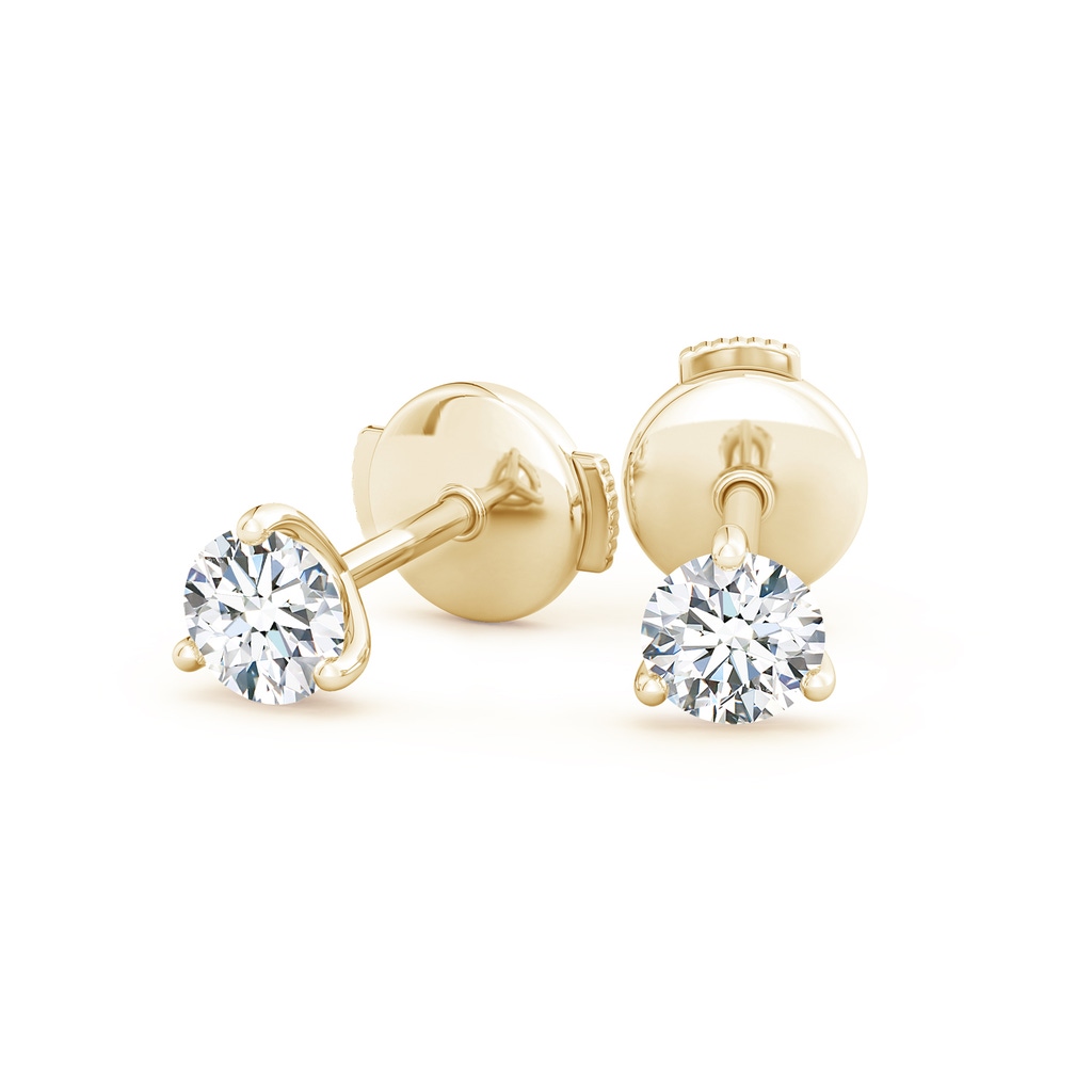 4.6mm GVS2 Prong-Set Round Diamond Martini Stud Earrings in 9K Yellow Gold Side 199