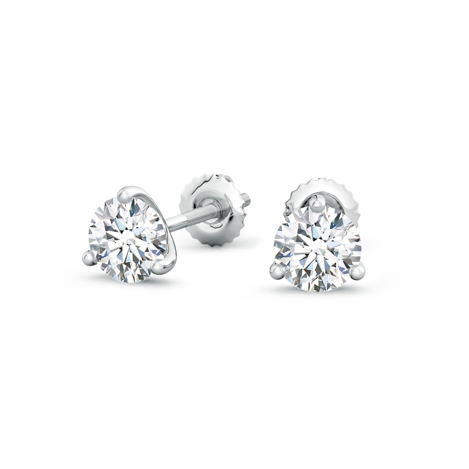 4.6mm GVS2 Prong-Set Round Diamond Martini Stud Earrings in P950 Platinum side 199
