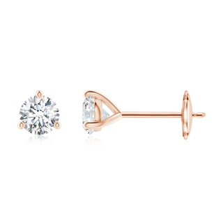 4.6mm GVS2 Prong-Set Round Diamond Martini Stud Earrings in Rose Gold