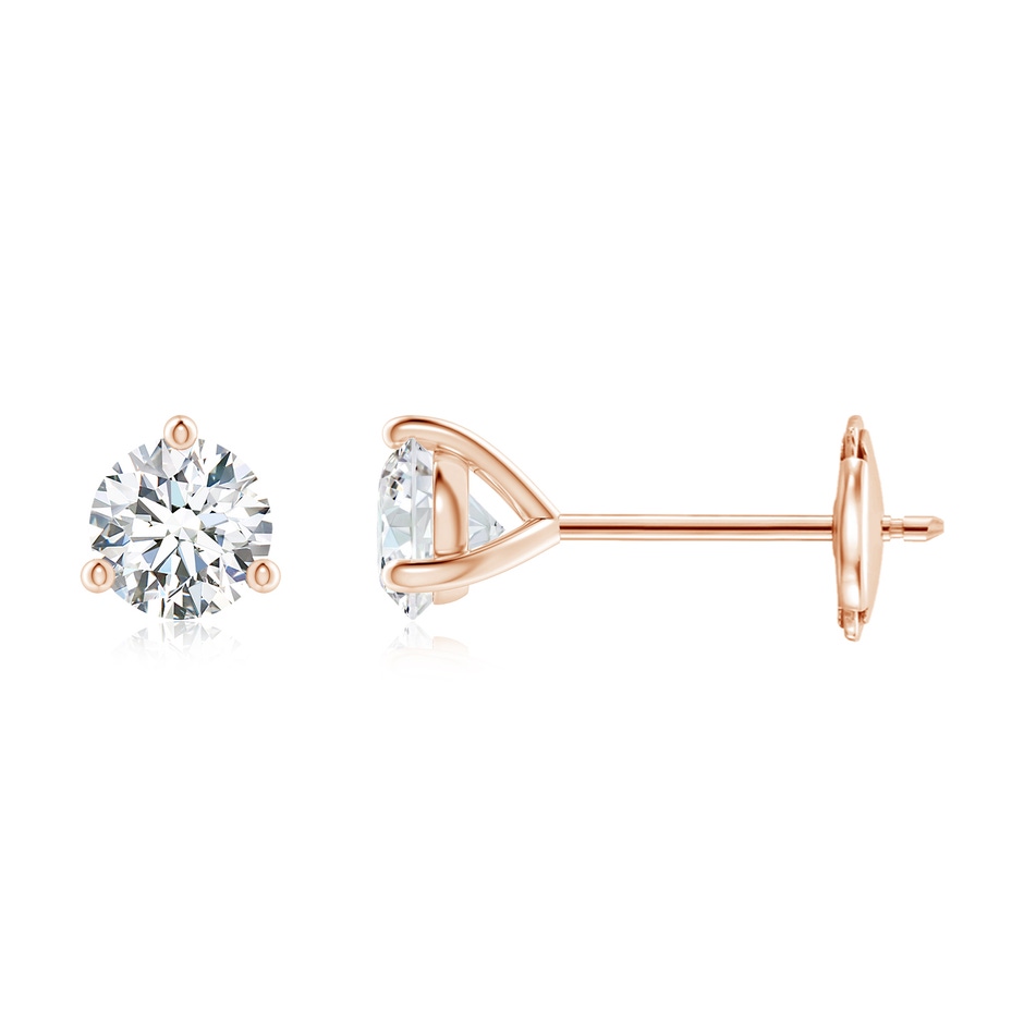 4.6mm GVS2 Prong-Set Round Diamond Martini Stud Earrings in Rose Gold 