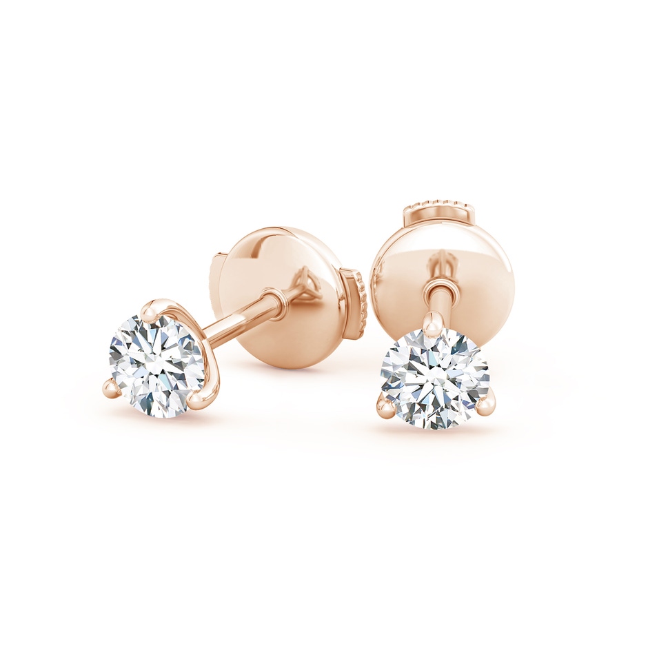4.6mm GVS2 Prong-Set Round Diamond Martini Stud Earrings in Rose Gold side 199