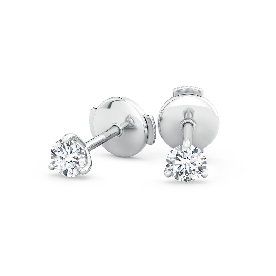 4mm GVS2 Prong-Set Round Diamond Martini Stud Earrings in White Gold side 199