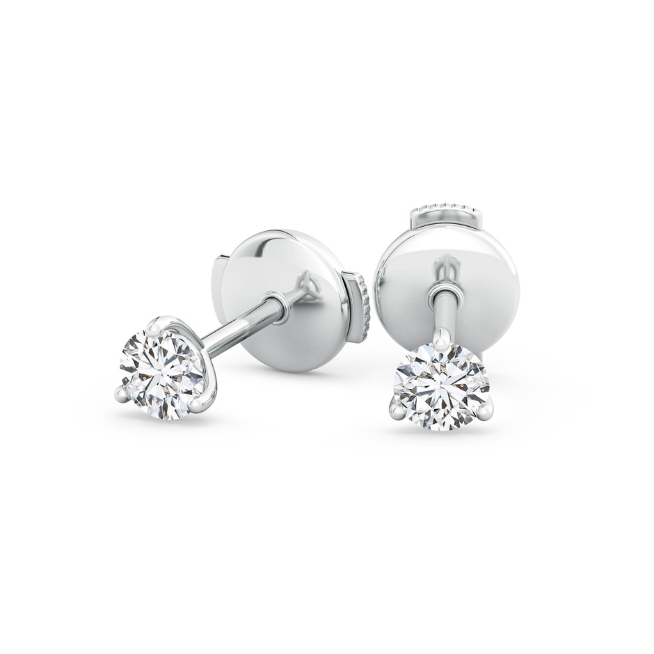 4mm HSI2 Prong-Set Round Diamond Martini Stud Earrings in 10K White Gold side 199