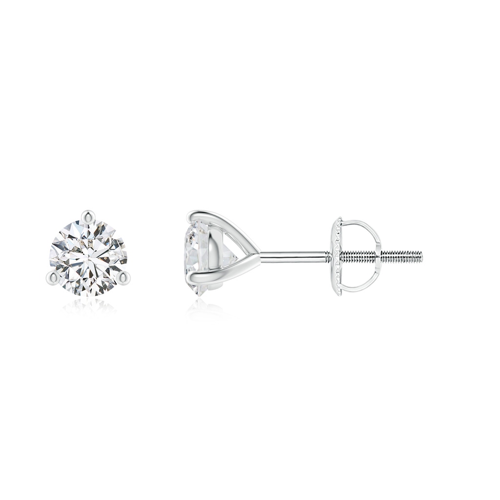 4mm HSI2 Prong-Set Round Diamond Martini Stud Earrings in P950 Platinum