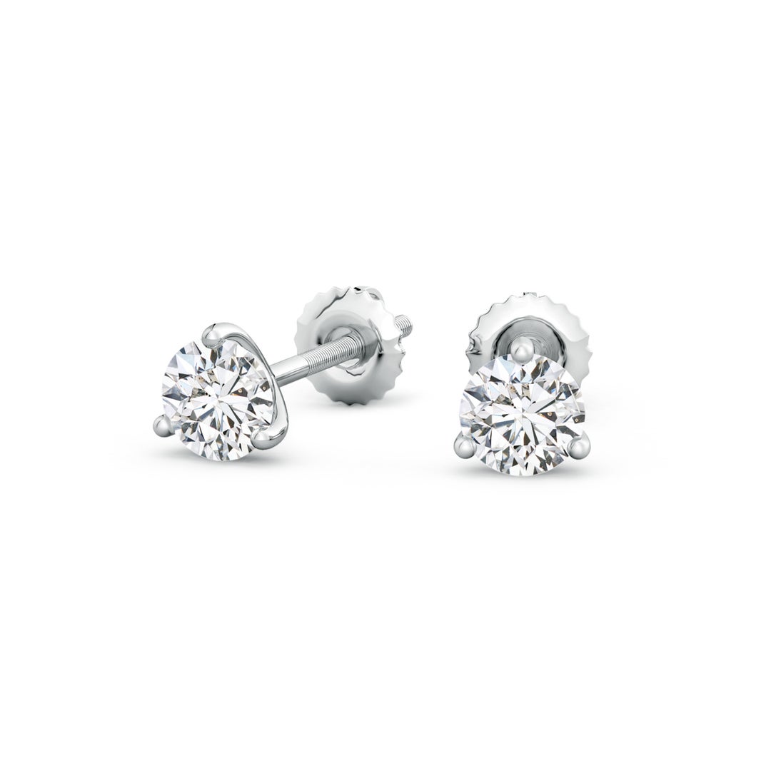 4mm HSI2 Prong-Set Round Diamond Martini Stud Earrings in P950 Platinum - side 5