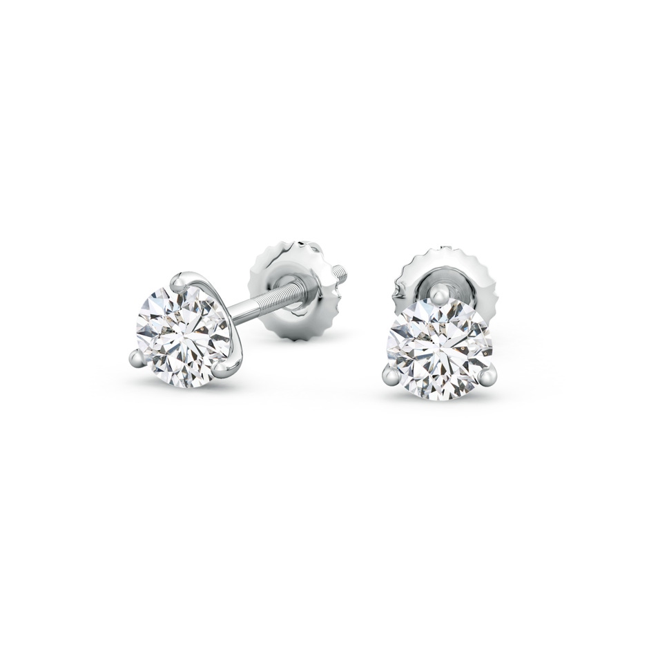 4mm HSI2 Prong-Set Round Diamond Martini Stud Earrings in P950 Platinum side 199