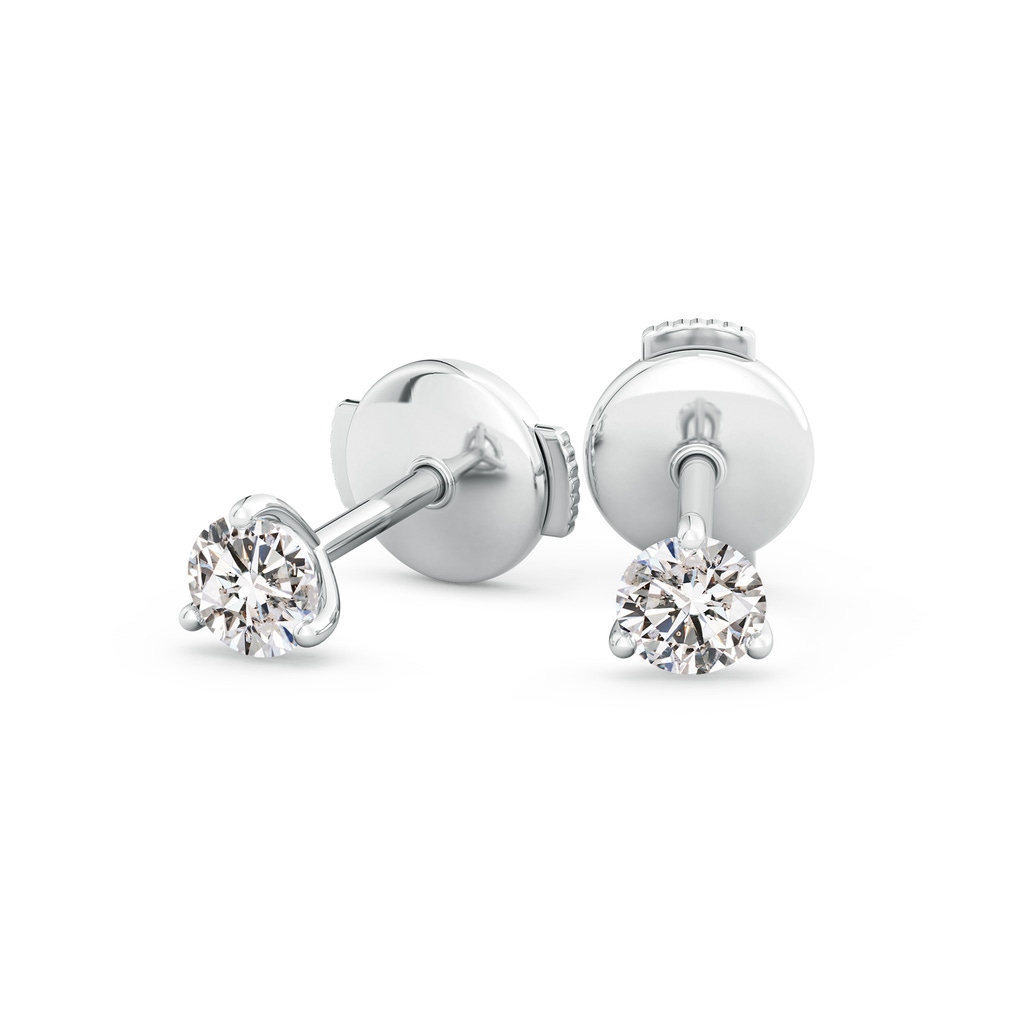 4mm IJI1I2 Prong-Set Round Diamond Martini Stud Earrings in 10K White Gold - side 199