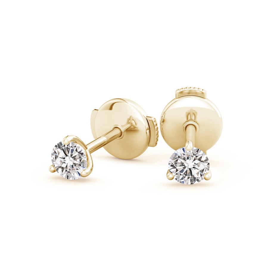 4mm IJI1I2 Prong-Set Round Diamond Martini Stud Earrings in Yellow Gold side 199