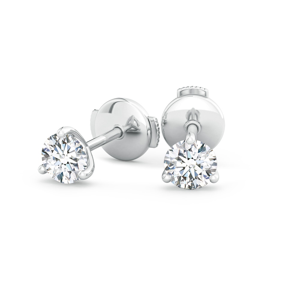 5.1mm GVS2 Prong-Set Round Diamond Martini Stud Earrings in White Gold side 199