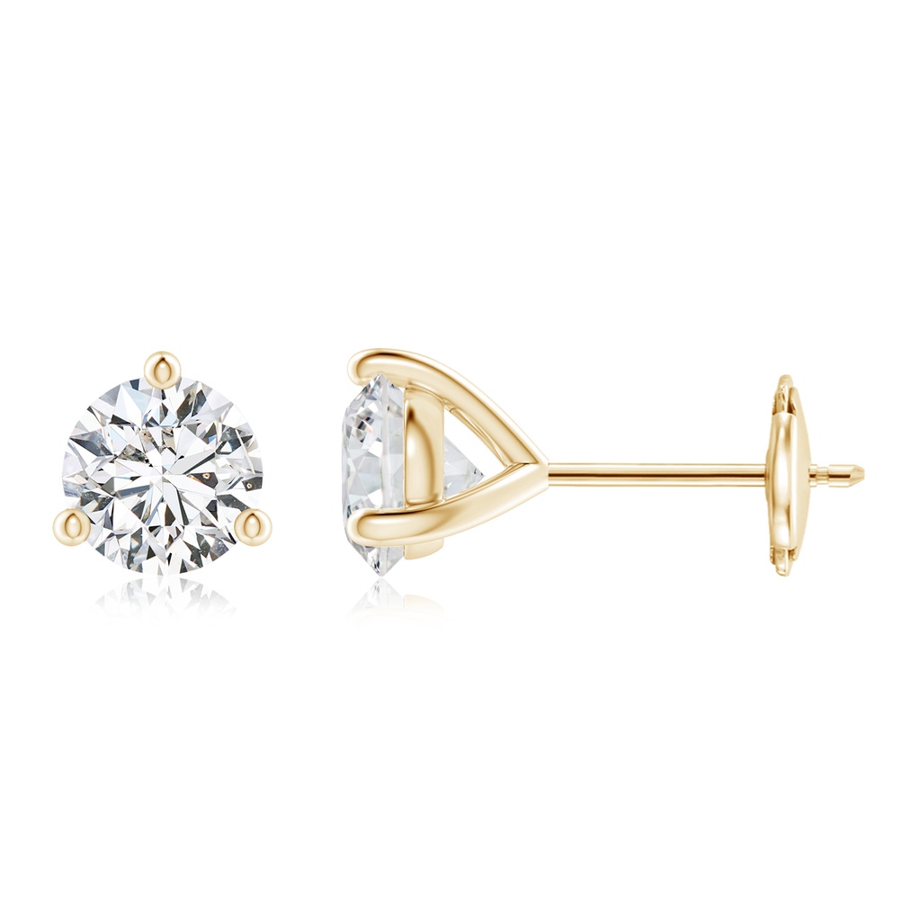5.5mm HSI2 Prong-Set Round Diamond Martini Stud Earrings in 9K Yellow Gold 