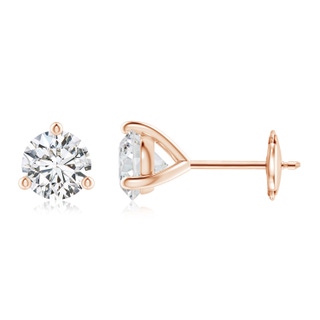 5.5mm HSI2 Prong-Set Round Diamond Martini Stud Earrings in Rose Gold