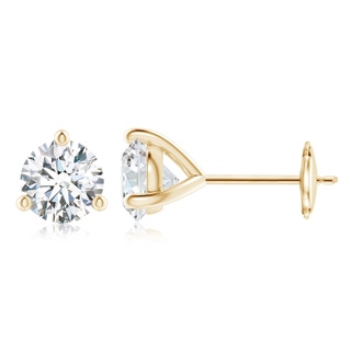 6.4mm GVS2 Prong-Set Round Diamond Martini Stud Earrings in 9K Yellow Gold