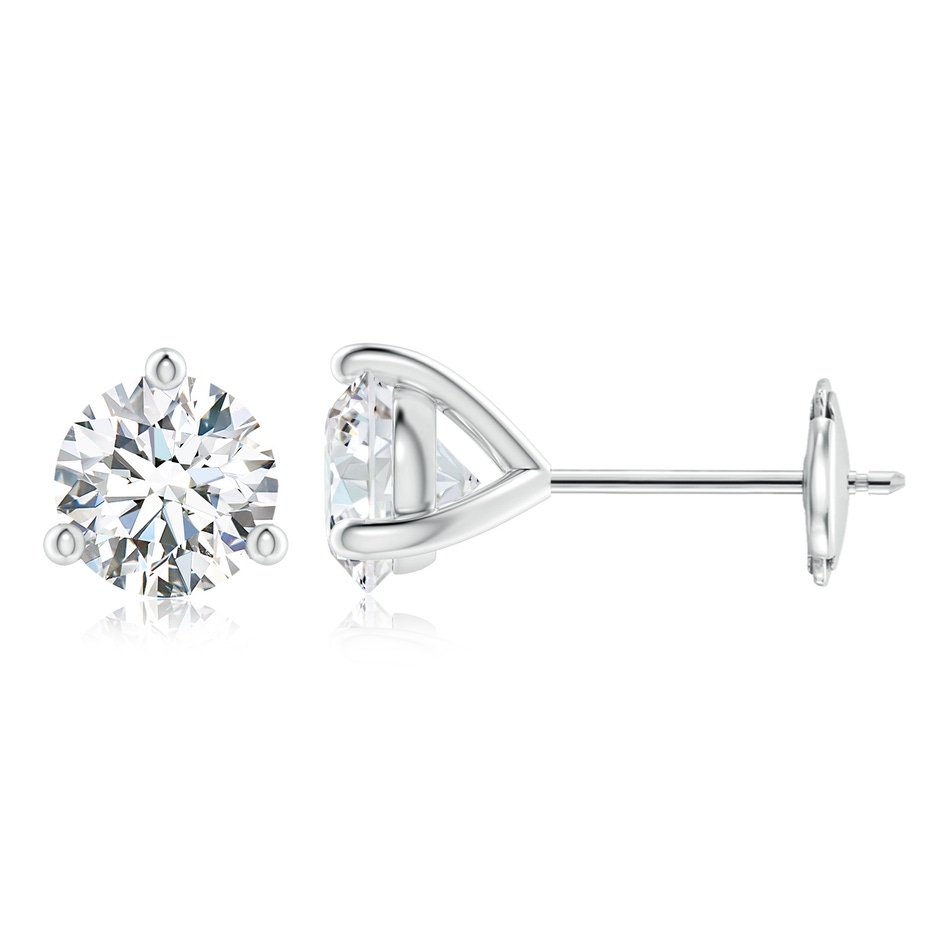 6.4mm GVS2 Prong-Set Round Diamond Martini Stud Earrings in White Gold 