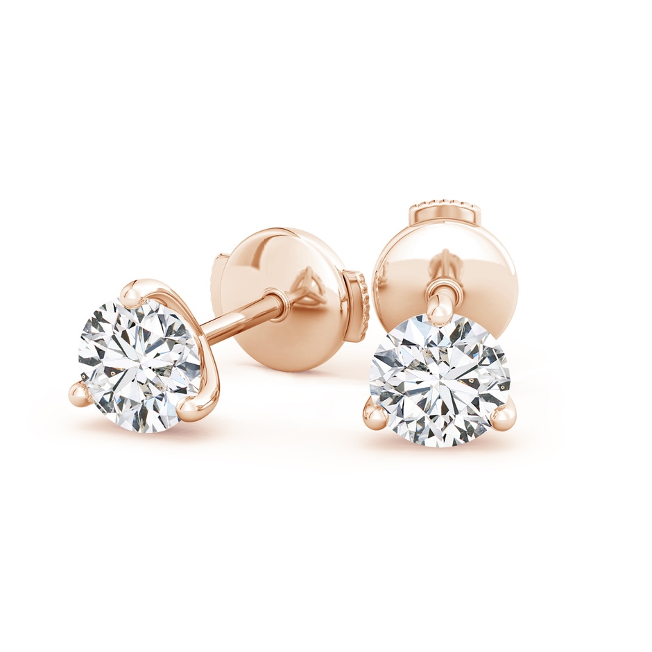 6.4mm HSI2 Prong-Set Round Diamond Martini Stud Earrings in 9K Rose Gold side 199
