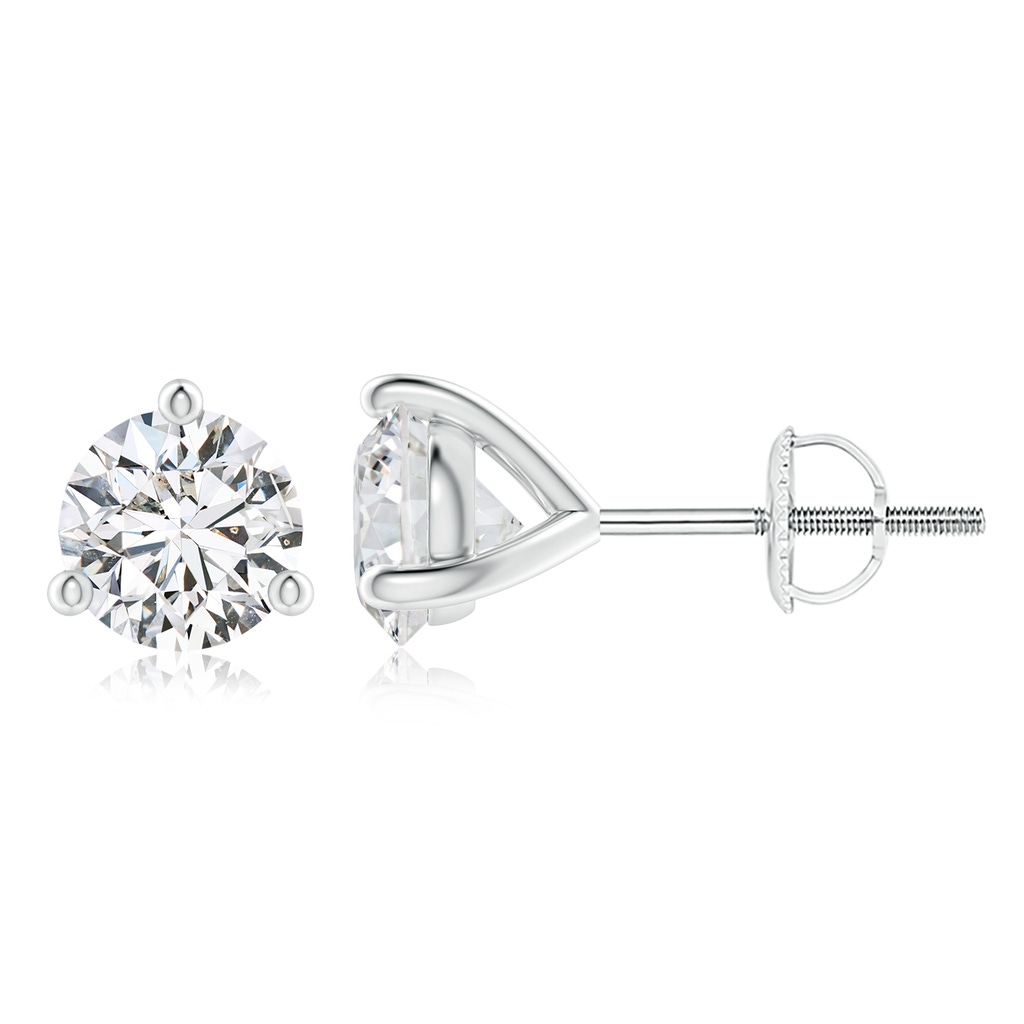 6.4mm HSI2 Prong-Set Round Diamond Martini Stud Earrings in P950 Platinum 