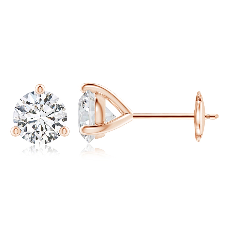 6.4mm HSI2 Prong-Set Round Diamond Martini Stud Earrings in Rose Gold 